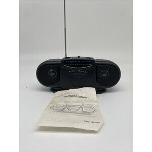 Black Baby Boom Box AM FM Portable Radio M89 Twin Speaker